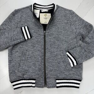 Tucker + Tate‎ Soft Knit Full Zip Jacket Boys 6 Gray Black White Back to School